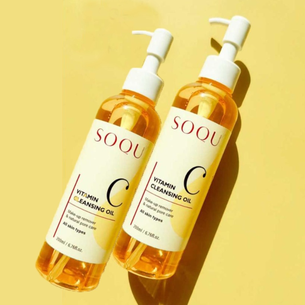 SOQU Vitamin C Cleansing Oil 2pc Korean Makeup Remover Pore Cleanser